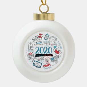 Quarantine 2020 Pandemic Christmas Commemorative Ceramic Ball Christmas Ornament