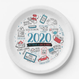 Quarantine 2020 Pandemic Commemorative Paper Plate