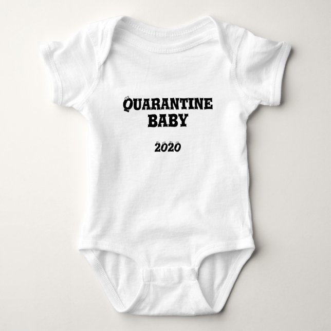 Quarantine Baby 2020 Googly Eyes Black And White Baby Bodysuit (Front)