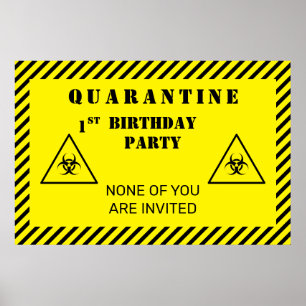 Quarantine Birthday Party Any Age Personalised Poster