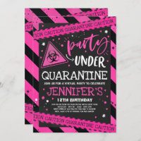 Quarantine Birthday Party Invitation Virtual Zoom