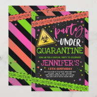 Quarantine Birthday Party Invitation Virtual Zoom