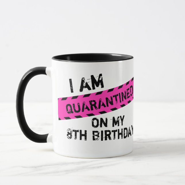 Quarantine Birthday Party, Virtual Birthday Party Mug (Left)
