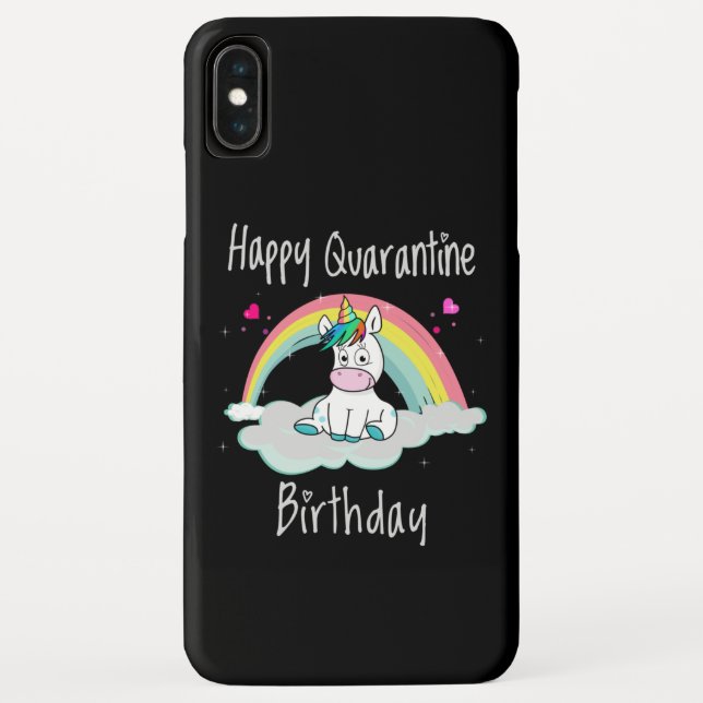 Quarantine Birthday Unicorn rainbow Case-Mate iPhone Case (Back)
