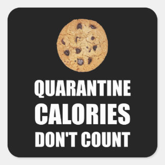 Quarantine Calories Do Not Count Funny Square Sticker