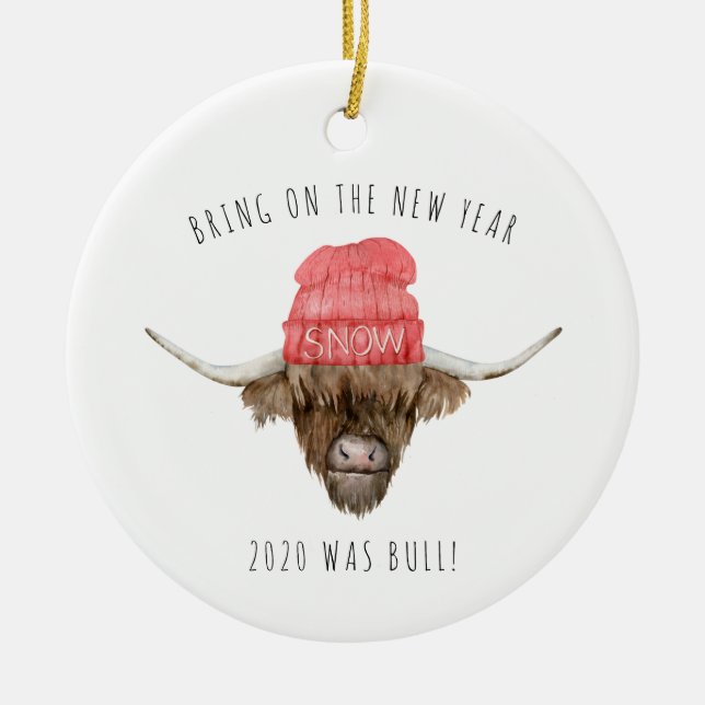 Quarantine Christmas | Funny 2020 Commemorative Ceramic Ornament (Front)