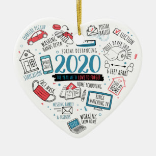 Quarantine Christmas Funny 2020 Commemorative Ceramic Ornament