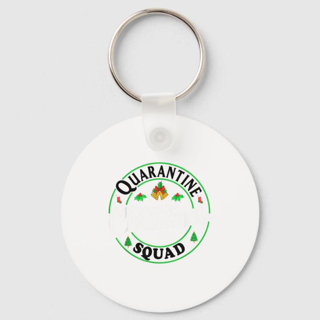Quarantine Christmas Squad Matching Family Holiday Key Ring (Front)