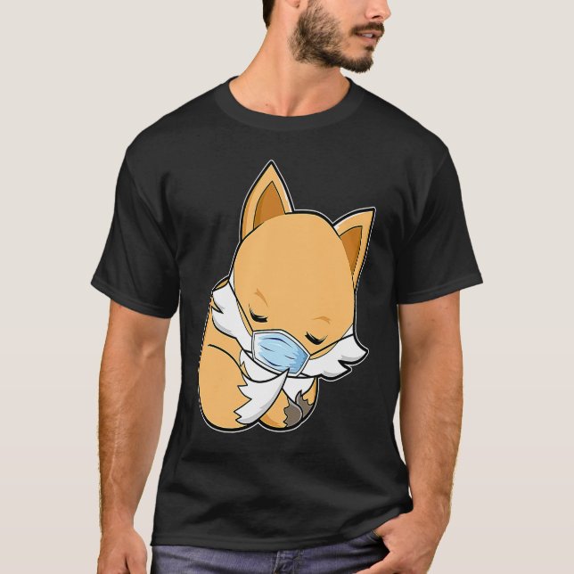 Quarantine Fox Sleeping Face Mask Fox T-Shirt (Front)