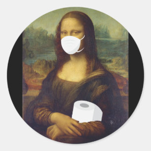 Quarantine Mona Lisa Classic Round Sticker
