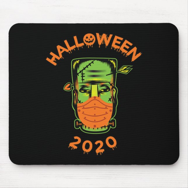 Quarantine-o-ween frankenstein With Mask' Collecta Mouse Pad (Front)