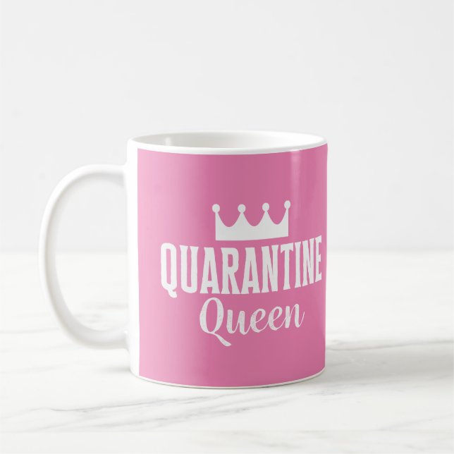 Quarantine Queen 2020 Pink Girly Virus Coffee Mug (Left)