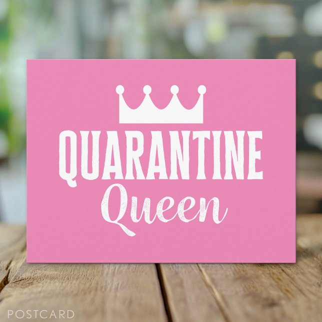 Quarantine Queen 2020 Pink Girly Virus Postcard (Custom Postcard)