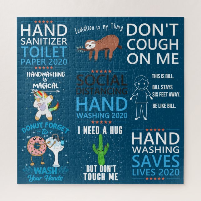Quarantine Quotes Social Distancing Handwashing Jigsaw Puzzle (Vertical)