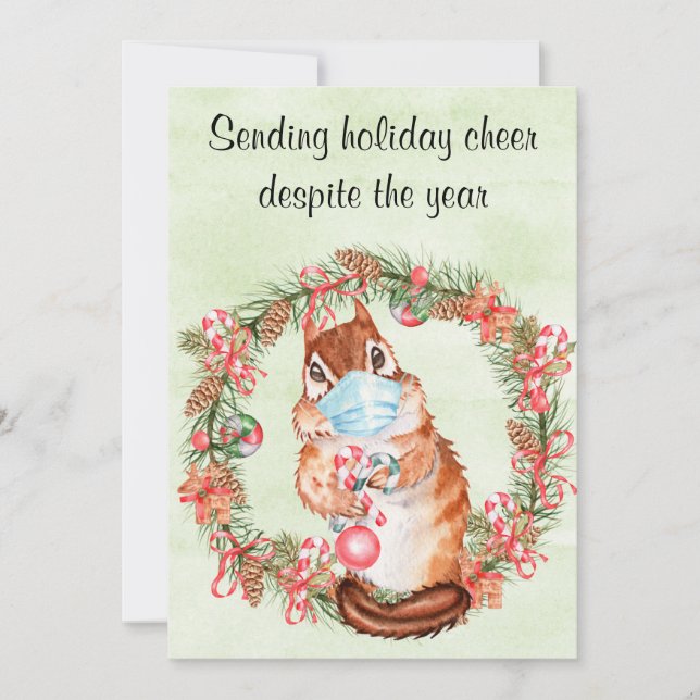 Quarantine Sending Holiday Cheer Despite Year Card (Front)