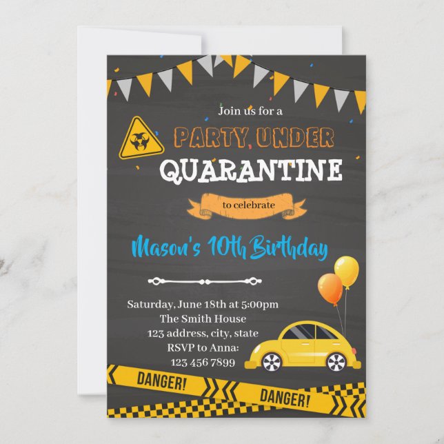 Quarantine Virtual Birthday Invitation (Front)