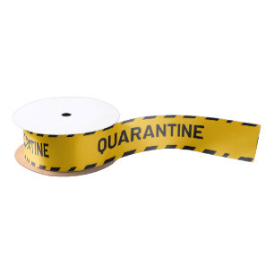 Quarantine Waring Stripe Yellow Satin Ribbon