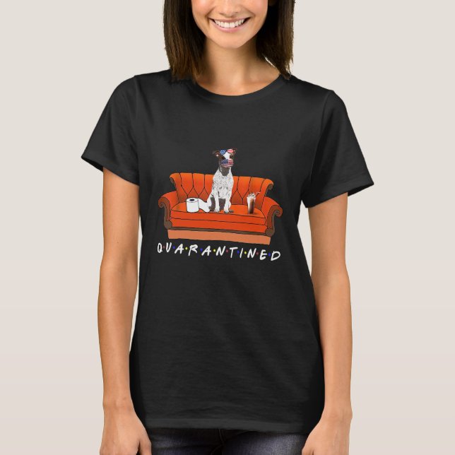 Quarantine With My Friend Jack Russell Dog T-Shirt (Front)