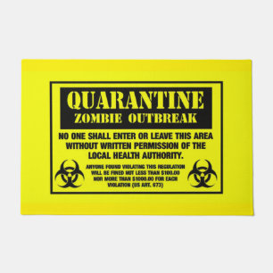 Quarantine Zombie Outbreak Doormat