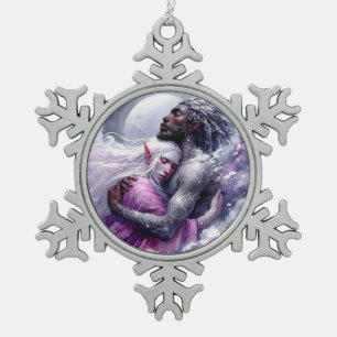 Quaraun & BoomFuzzy - Embrace Snowflake Pewter Christmas Ornament