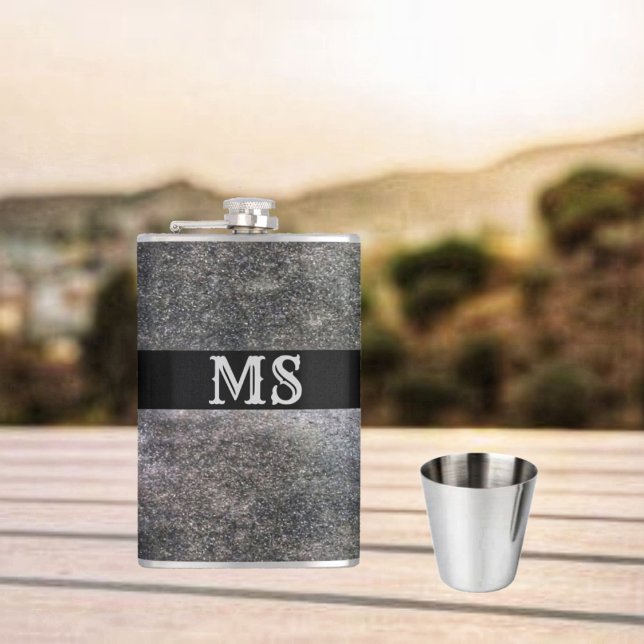 Quarry Stone Hip Flask (This Quarry Stone Flask, is personalized, and displays a rustic design!)