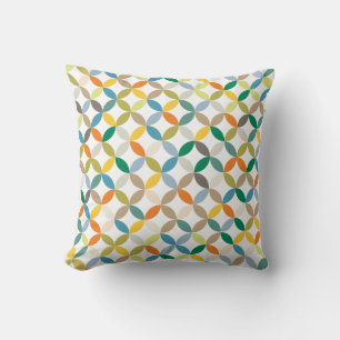 Quarter circles links pattern fall colours pillow
