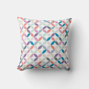 Quarter circles pattern spring colour mix pillow
