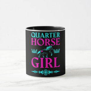 Quarter Horse Girl in Aqua and Pink  Mug