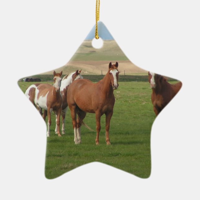 Quarter Horse Herd Ornament (Front)