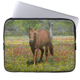 Quarter Horse in Field of Wildflowers Laptop Sleeve