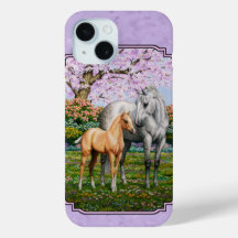 Quarter Horse Mare and Foal Purple