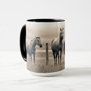 Quarter Horses On Canadian Prairie Mug