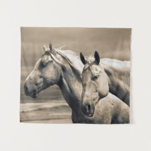 Quarter Horses On Canadian Prairie Tapestry