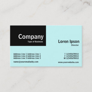 Quarter Patch - Black and Light Blue (CCFFFF) Business Card