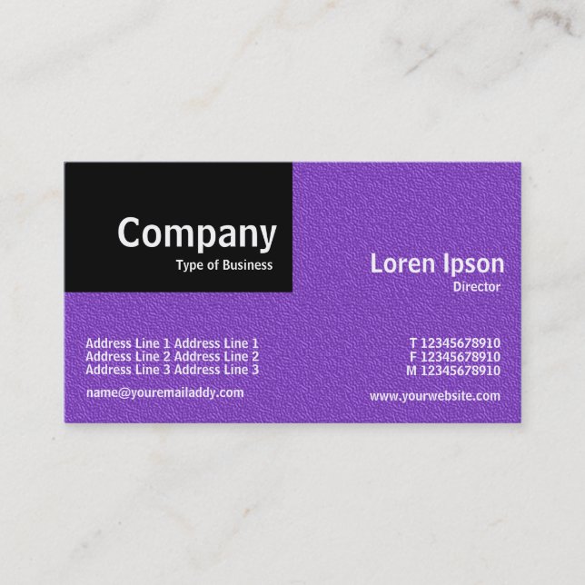 Quarter Patch - Violet Embossed Texture Business Card (Front)