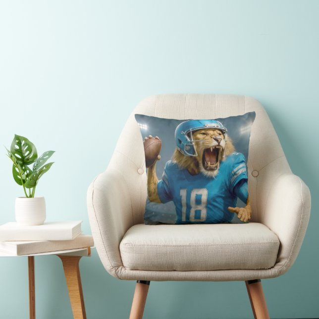 Quarterback #18 Lion Football Player Cushion (Chair)