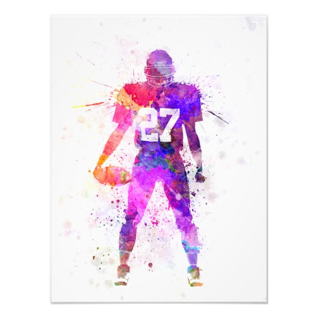 quarterback american football player man photo print (Front)