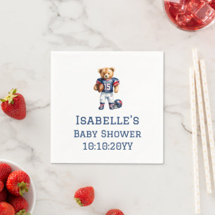 Quarterback Football Teddy Bear Baby Shower Napkin