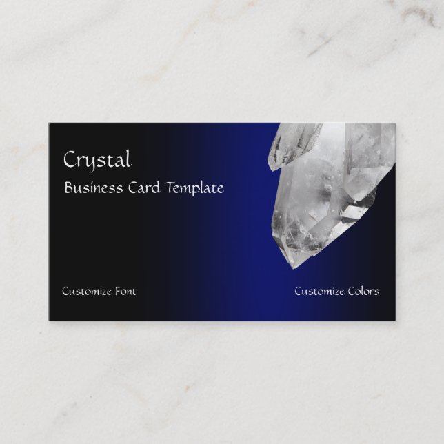 Quartz Crystal Rock Reiki Crystals Business Card (Front)