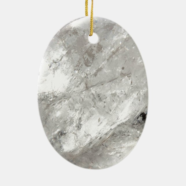 quartz crystal zen love healing stone sparkles ceramic ornament (Back)