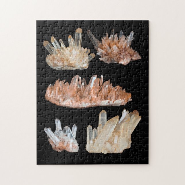 Quartz crystals gemstone rocks geology picture jigsaw puzzle (Vertical)