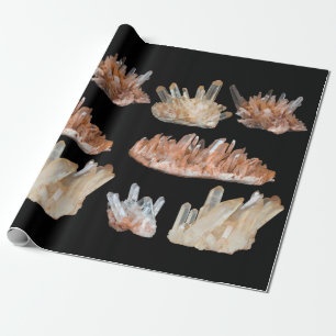 Quartz crystals gemstone rocks geology picture wrapping paper