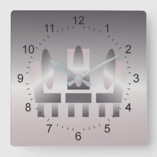 quartz shades meeting square wall clock