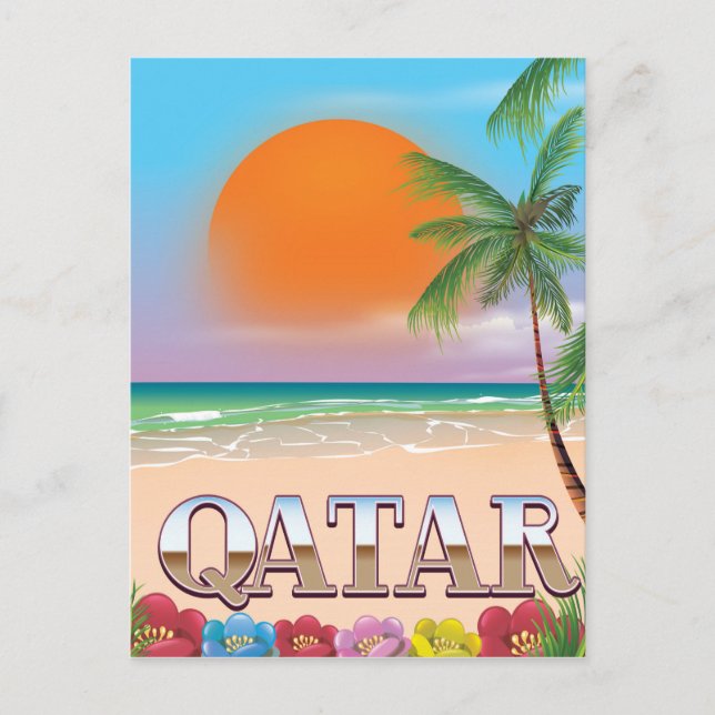 Quatar travel poster postcard (Front)