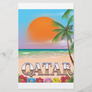 Quatar travel poster stationery