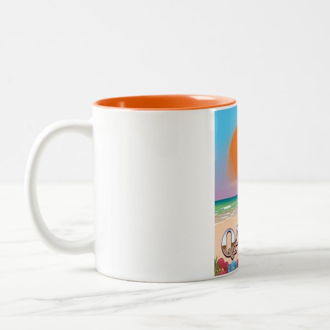 Quatar travel poster Two-Tone coffee mug (Left)