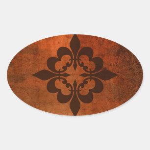 Quatre Fleur de Lis Oval Sticker