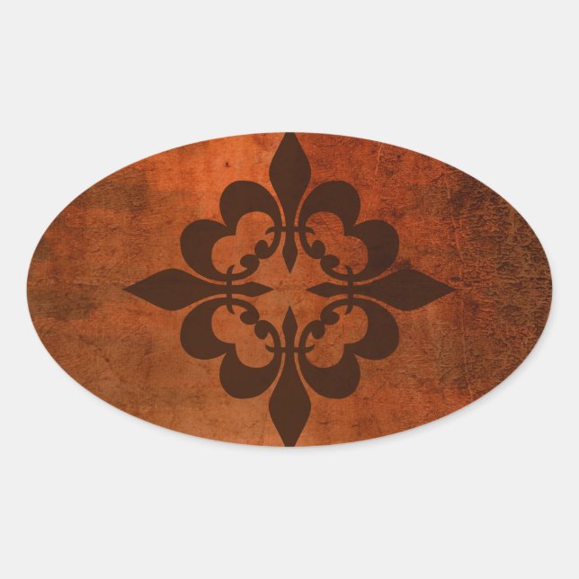 Quatre Fleur de Lis Oval Sticker (Front)