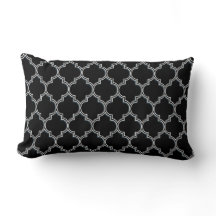 Quatrefoil Black White and Grey Pillows