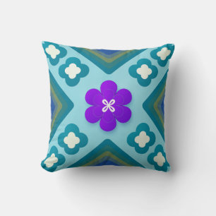 Quatrefoil Blossom Pulse — Throw Pillow